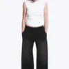 Washed Wide Leg Scuba Sweatpants – Washed Black