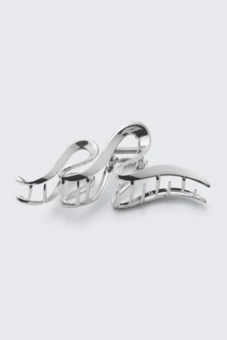 Wavy Hair Clip – Silver