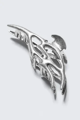 Wavy Hair Clip – Silver Tribal