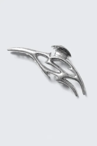 Wavy Hair Clip – Silver Tribal