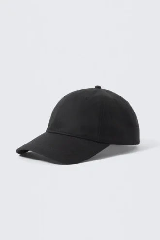 Waxed Cotton Baseball Cap – Black