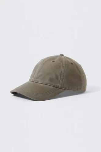 Waxed Cotton Baseball Cap – Dark Mole