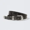 Western Faux Leather Belt – Cracked Black