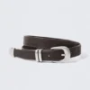 Western Faux Leather Belt – Dark Brown