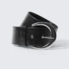 Wide Faux Leather Belt – Dark Navy Blue