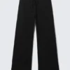 Wide-Leg Pull-On Lyocell Trousers – Black