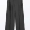Wide Leg Trousers – Dark Grey