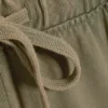 Wide Lounge Cotton Trousers – Dusty Khaki Green