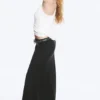 Wide Mid Rise Maxi Skirt – Black