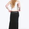 Wide Mid Rise Maxi Skirt – Black