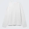 Wide Oversized Long-Sleeved T-Shirt – White