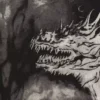 Wide Oversized Printed T-Shirt – Black – Dragon