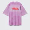 Wide Oversized Printed T-Shirt – Light Lilac – Deep Dreams