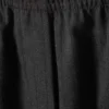 Wide Pull on Suiting Trousers – Dark Grey Melange – Pinstripe