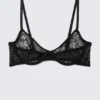 Wired Swirly Lace Bra – Black