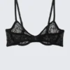 Wired Swirly Lace Bra – Black