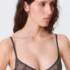 Wired Swirly Lace Bra – Dark Grey