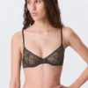 Wired Swirly Lace Bra – Dark Grey