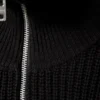 Wool-Blend Half-Zip Turtleneck Sweater – Black