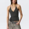 Wrap Halter Top – Dark Grey