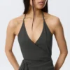 Wrap Halter Top – Dark Grey