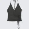 Wrap Halter Top – Dark Grey