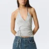 Wrap Halter Top – Grey Melange