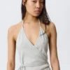 Wrap Halter Top – Grey Melange