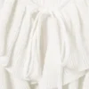 Yulia B Frilled Knitted V-Neck Cardigan – White