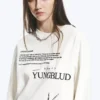 Yungblud Boxy Printed Long-Sleeved Tee – Off-White