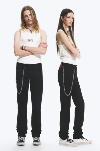 Yungblud Low Rise Slim Straight Leg Jeans – Black