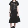 Yungblud Mid Rise Denim Kilt – Black