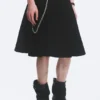 Yungblud Mid Rise Denim Kilt – Black
