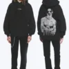 Yungblud Printed Oversized Hoodie – Off-Black