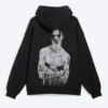 Yungblud Printed Oversized Hoodie – Off-Black