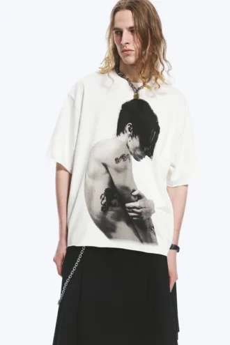 Yungblud Printed Oversized Tee – Off-White