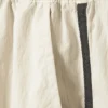Zip-Off Nylon Track Trousers – Beige – Black Stripe