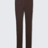 Zipped Stretchy Trousers – Dark Brown
